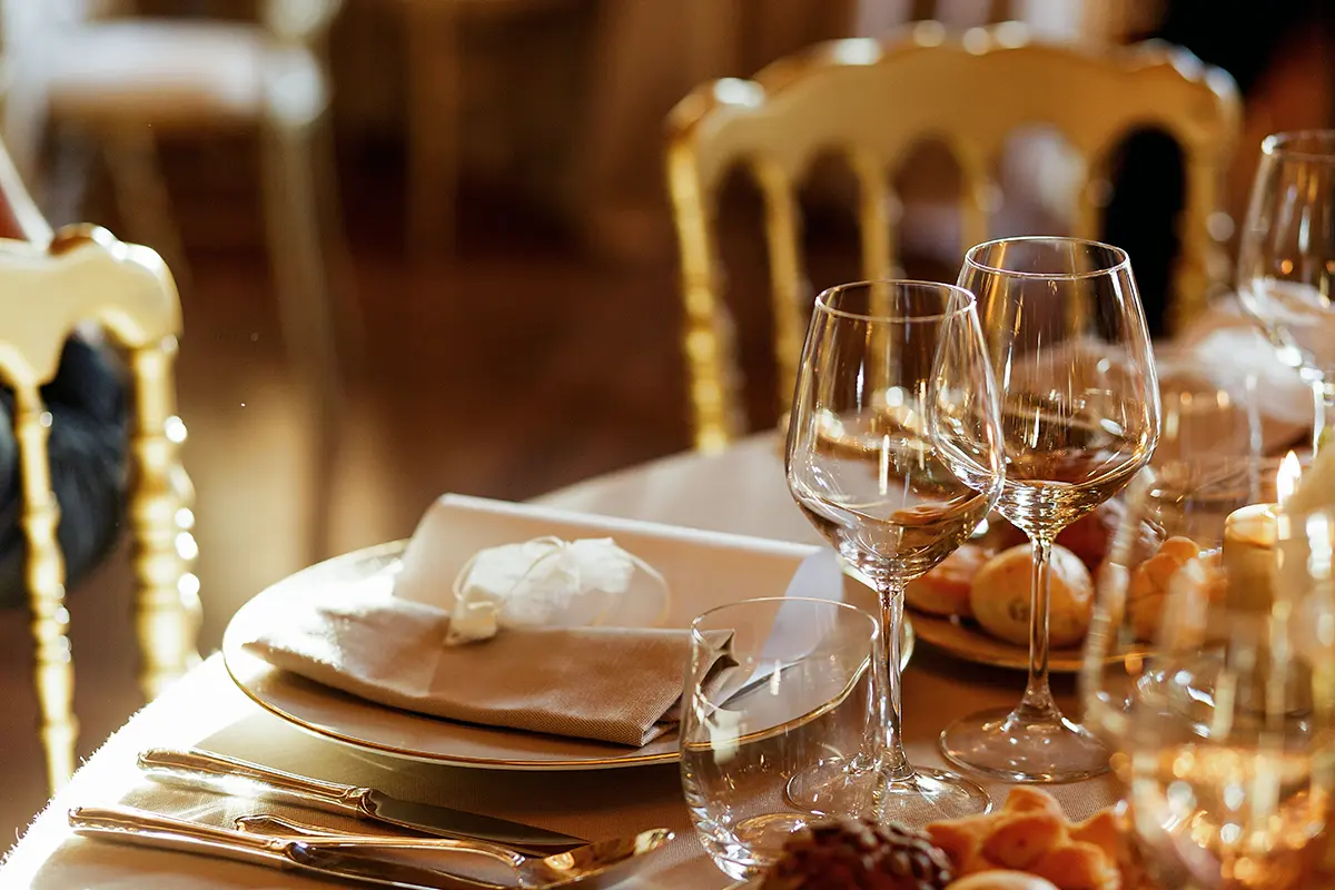 Fine dining in a luxury hotel